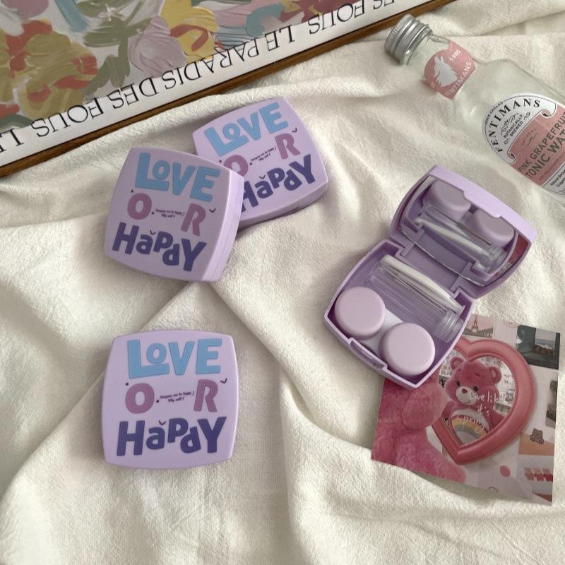 

Dopamine Cute Contact Lens Box with Mirrors Travel Portable Contact Lens Case Contact Lens Care Box Myopia Companion Box