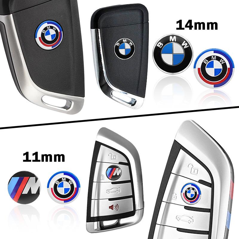 AXNX2 Stylish M 50th Anniversary 11mm 14mm Key Emblem Sticker Remote Key Badge Auto Styling Accessories For BMW E34 E46 E38 E90 E60