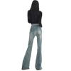 Design Sense of Large Size Jeans Female Autumn High-waisted Not Close To The Legs of The Hairy Edge Loose Micro-la Trousers Long Denim Pants