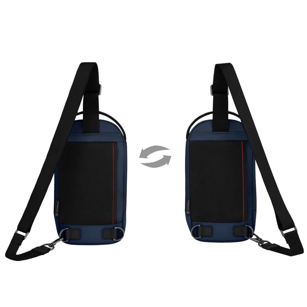 Victorinox Altmont Modern Sling Bag with Sound Pocket for Shoulder 4L Antibacterial Perfect for Business and Navy Blue Earphones, Strap, Compartment,