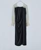 Draped Long Occasion Black x Size M [etoll] I-Line Dress, Sleeve, Dress, Beige,