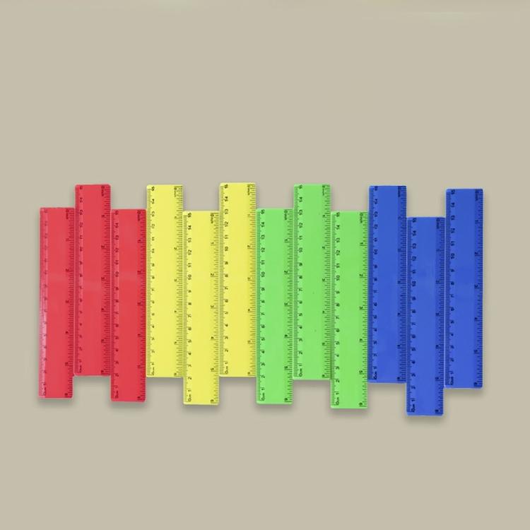 4Pcs Measuring Ruler Tool with Inches Centimeters for Classroom Home Office Colorful Ruler Plastic Ruler Straight Clear