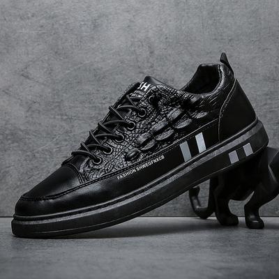 Zapatos de Hombre Zapatos de Piel de Caimán Zapatos de Cuero para Hombre Zapatos de Tablero de Otoño Zapatos Casuales Negros Zapatos de Moda