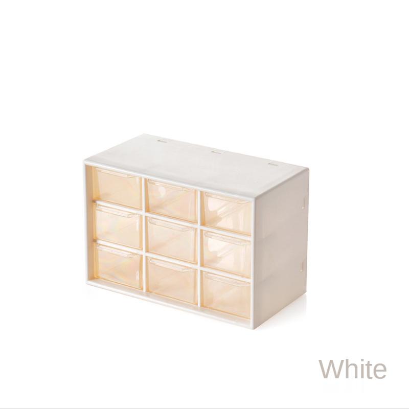 Jiugongge Kunststoff Schmuckaufbewahrungsbox Schreibtisch Schmuck Kosmetik Mehrschichtig Transparent Kommodenschublade Make-up Koffer