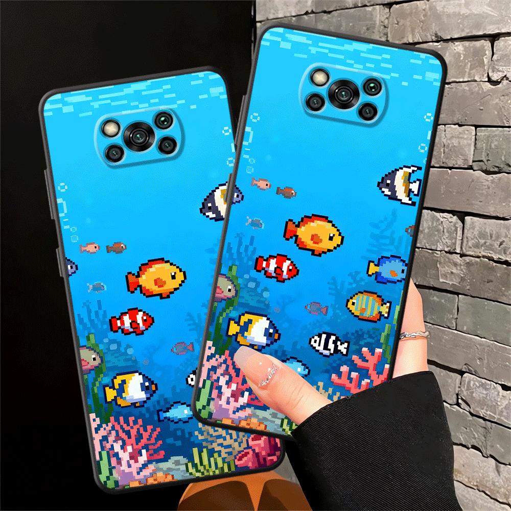 Cartoon Cute Fish Case for Xiaomi Poco F8 X3 X4 X5 X7 Pro M3 M4 M7 M5 C50 F1 F3 C71 C61 C75 Funda Phone Cover
