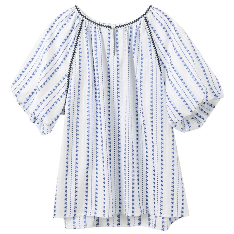 SanCai Women s Striped Round Neck Short Sleeve Blouse M
