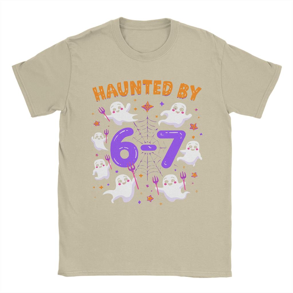 Haunted by 6-7 T-Shirt Summer Halloween 2025 Cotton T Shirts For Men Hip Hop Custom DIY Tee Shirt Short-Sleeve Awesome Clothes