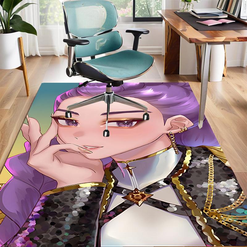 1pc KPop Demon Hunters RUMI7 Design Area Rug - Non-Slip, Soft & Cozy Floor Mat for Living Room, Bedroom, Office - Indoor/Outdoor Decorative Carpet