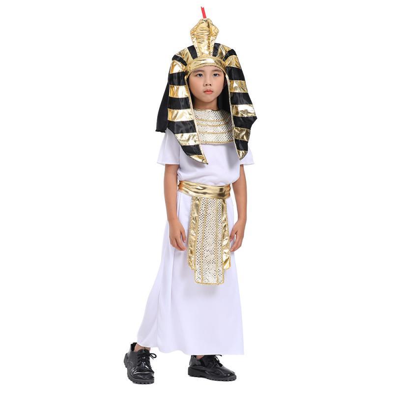 Child Pharaoh Cosplay Costume Ancient Egyptian King Outfit Halloween Props Party