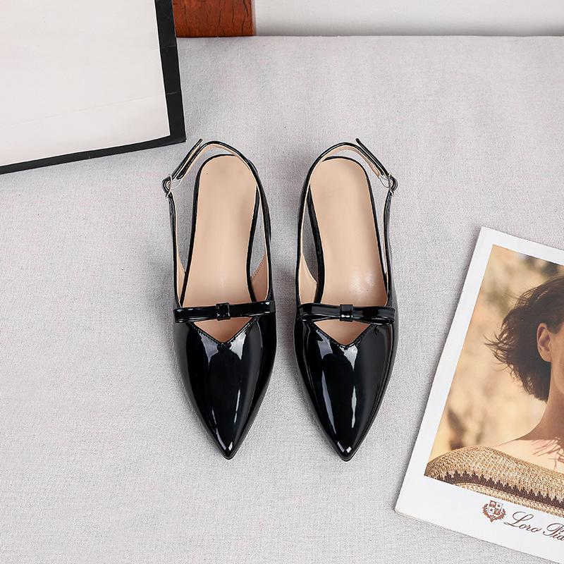 Low Kitten Heels for Women Slingback Dressy Pumps Pointed Closed Toe Ankle Strap Wedding Pumps Women's Summer Comfortable Slip on Low Heeled Shoes