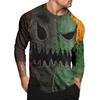 Pánský top s dlouhým rukávem s raglánovými rukávy a halloweenským potiskem