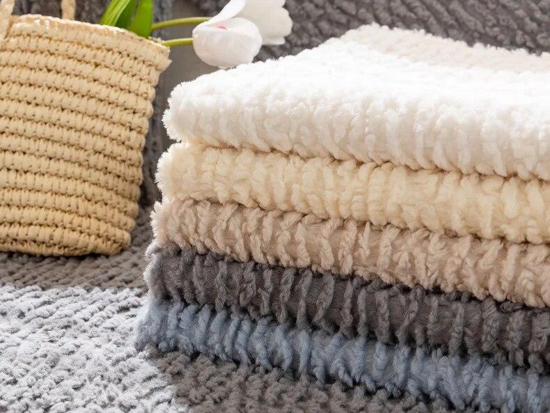 Caterpillar Sofa Couch Cover Winter Anti Slip Thickened Living Room Seat Cushion Covers Plush Warm Couch Covers for Sofas