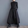 Plus Größe Vintage SCHWARZ hohe Taille Beiläufige lose Frühling Herbst breite Bein Hosen Frauen Hosen