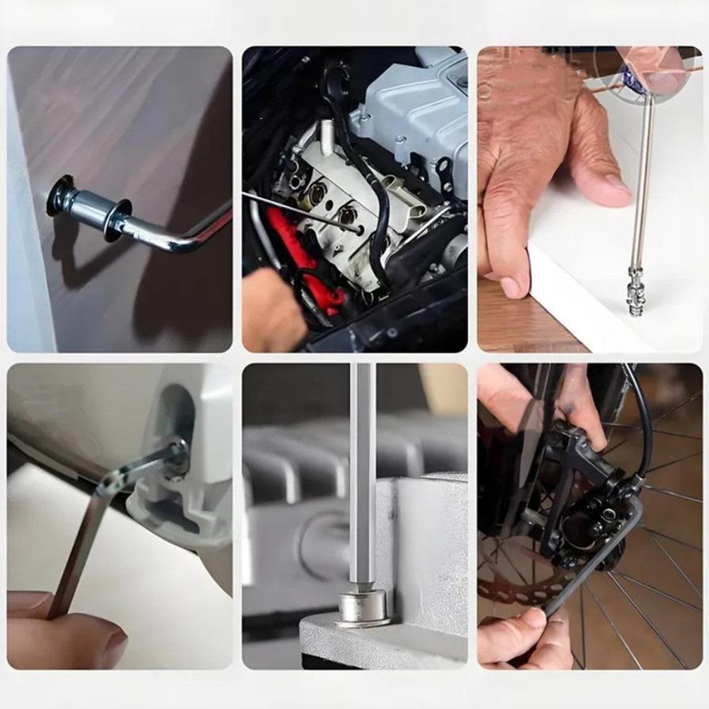 Short Arm Wrench Set Power Tool Accessory DIY Wrench Kit Metric Hex Wrench Set Tight Space Access 8 Different Sizes