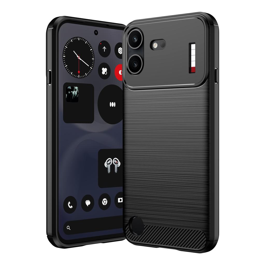 Nothing Phone 4B Phone Case,Flexible TPU Carbon Fiber Shock Protective Case Cover for Nothing Phone 4B