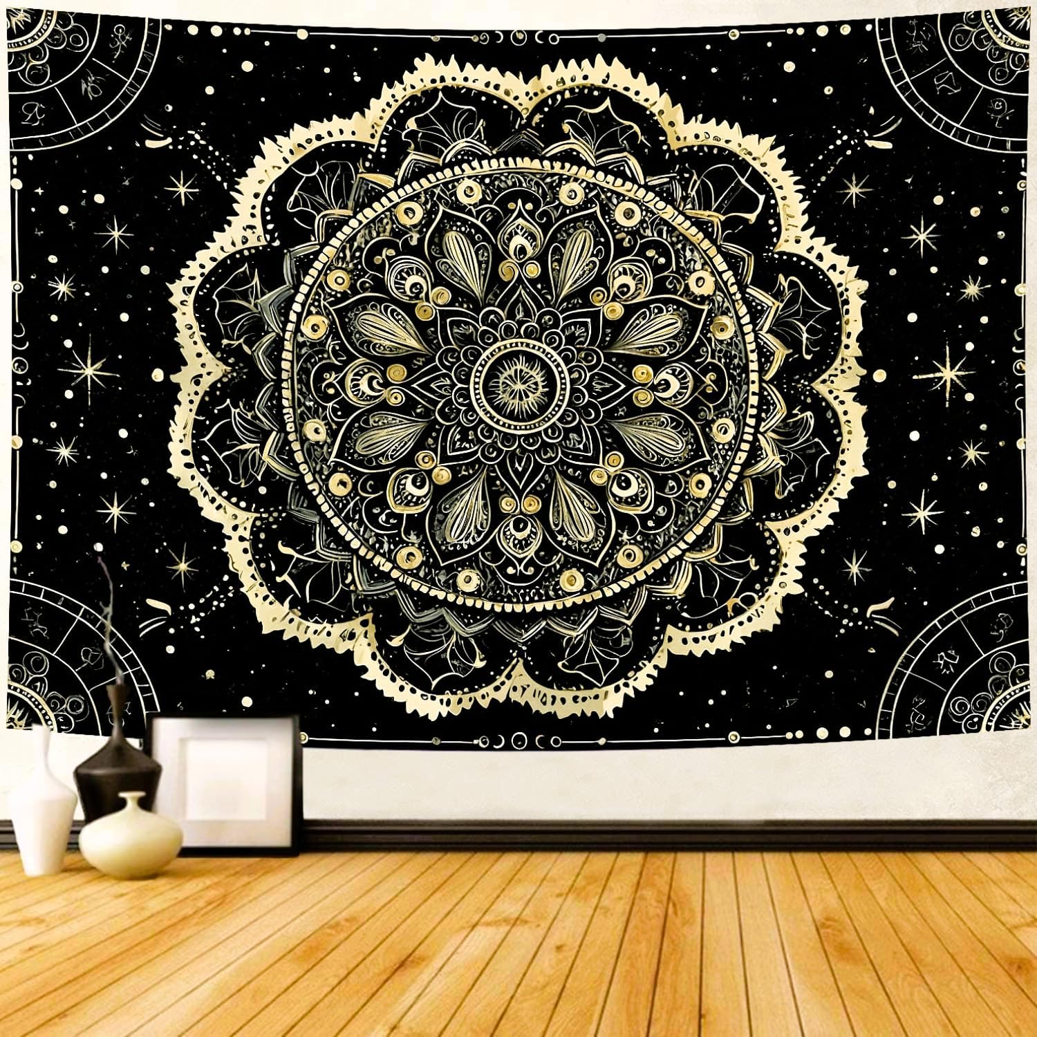 Skull Tapestry Gothic Horror Colorful Skeleton Mystic Dark Tapestry Wall Hanging Trippy Vintage Aesthetic Witchy Psychedelic 74x94cm(29x37in)