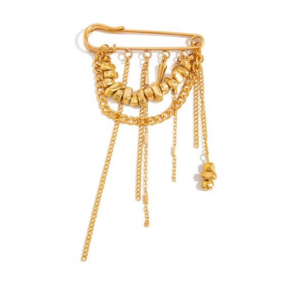 

Women Brooch Pin Tassel Jeans Anklet Jewelry Elegant Faux Pearl Accessory Chain Tassel Pin for Jeans Jackets Coats Sweaters Shirts