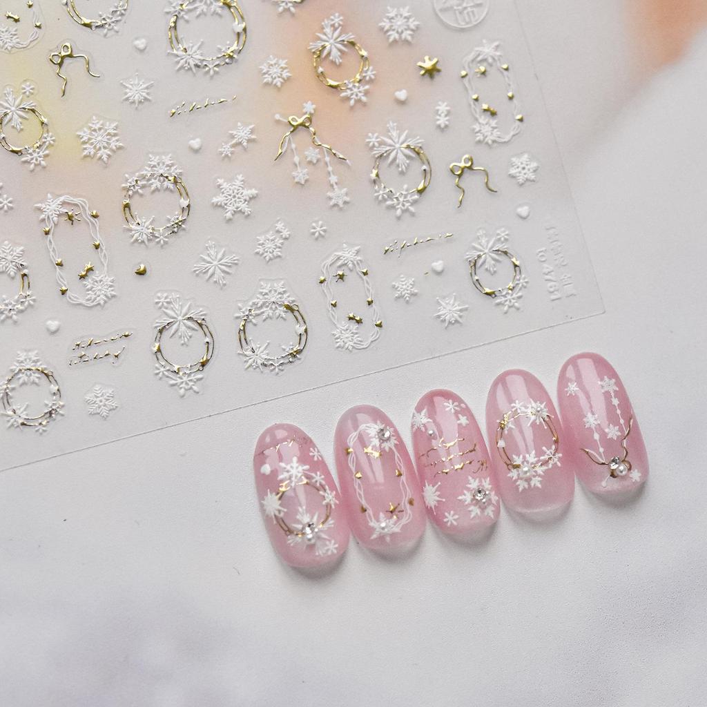 Tomoni Hot Stamping Crystal Snowflake Nail Stickers – Japanese Stationery Nail Art Mix