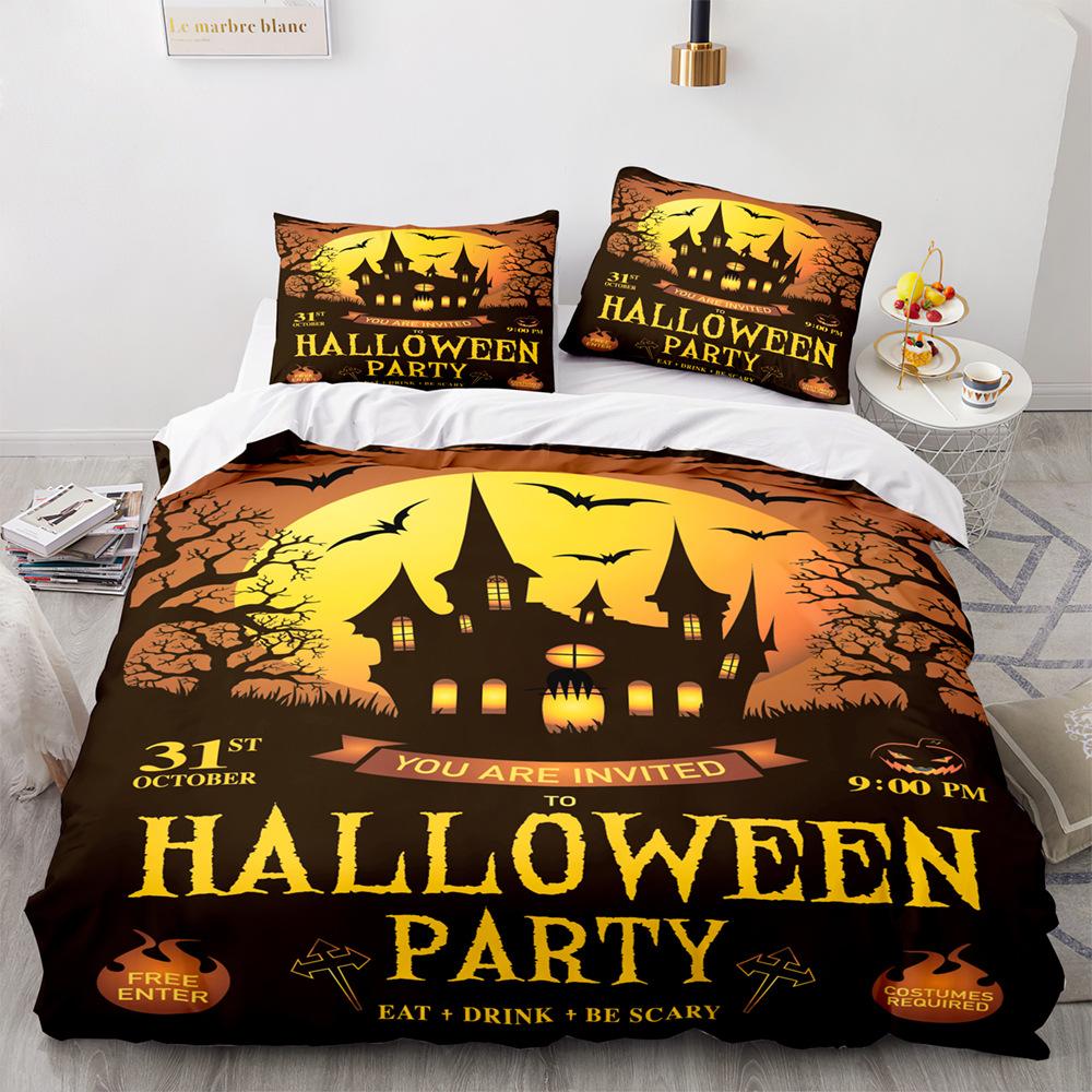 

Cartoon Halloween Castle Home Textiles Bedding Three-Piece Set, Shipping Source Factory 90 * 200 Two Piece Set