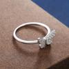 1Pc Fashion Classic Synthetic Zircon Butterfly Ring Creative Ring