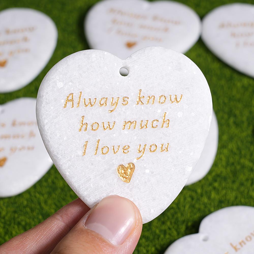 Heart-Shaped Marble Pendant: Valentine's Day Car Ornament & Engraved Thank You Gift