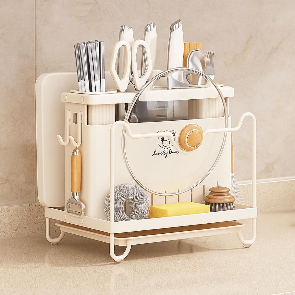 Stable Chopstick Bucket Large Capacity Cutlery Drying Rack Cutlery Organizer  for Home