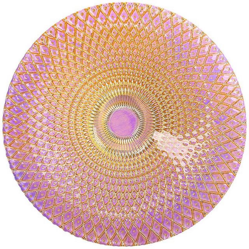 Elegant Crystal Glass Round Serving Plate Set