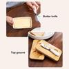Butter Container Ceramic Box Restaurant Sealed Storage Box Cheese Box with Knife Butter Slicer Butter Dish Tableware