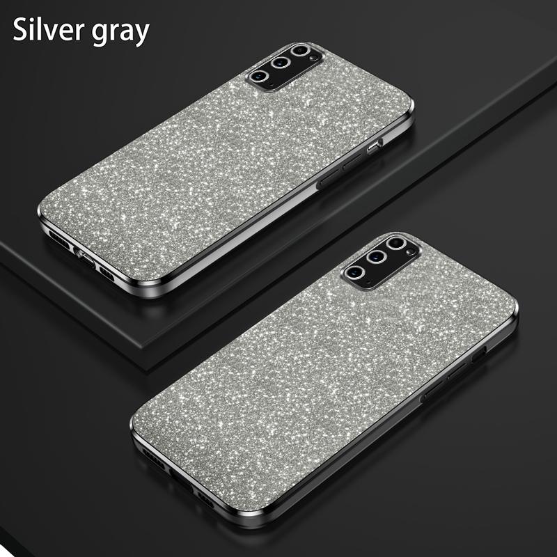 

For Samsung Galaxy S20 Plus Luxury Electroplated Glitter Case For Samsung S20 Ultra S20 FE Soft Bumper Clear Phone Back Cover For Galaxy S20 серебряный серый