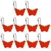 Pack of 10 Reflective Butterfly Keychian Charm Pendant for Vehicle Safe Sturdy Night Visibility Hanging Accessories