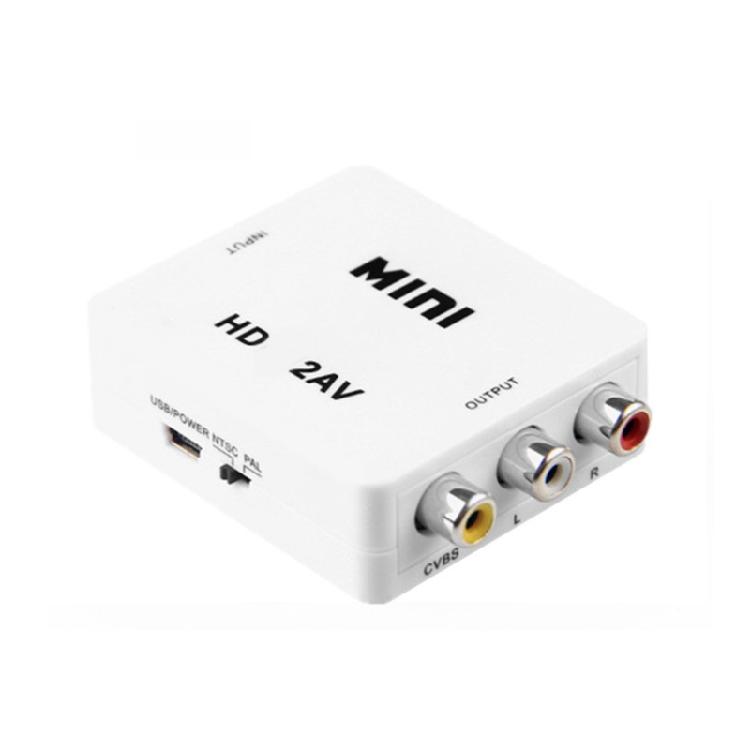 Portable Vedio Converter Box HDMI-compatible to AV 3RCA Adapter 1080P NTSC PAL