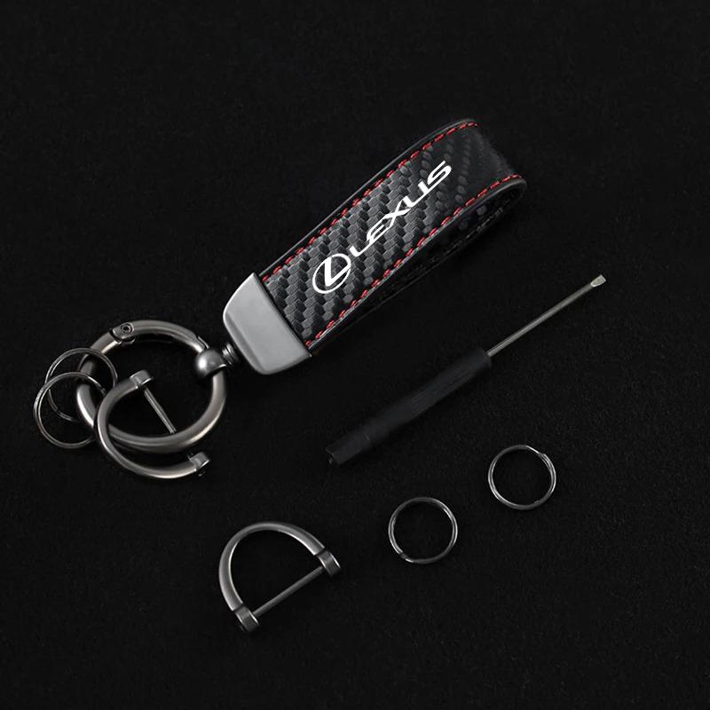 Carbon Fiber Car Stlying Keychian Hanging Pendant Keyring For Lexus GS F Sport 350 Ct200h Uvx 250h Nx 300h Rx Auto Accessories