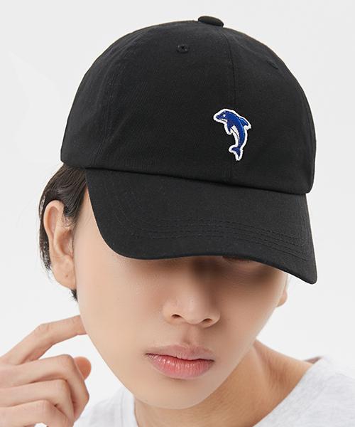 DOLPHIN WAVE APPAREL Dolphin Mini Embroidered Ball Cap Black