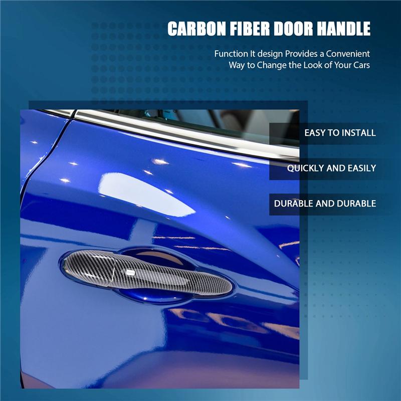 NEW-Carbon Fiber Outer Door Handle Cover Trim Decoration For Maserati Levante 2016 2017 2018 Ghibli 2014-2018 Quattroporte 2013- carbon color
