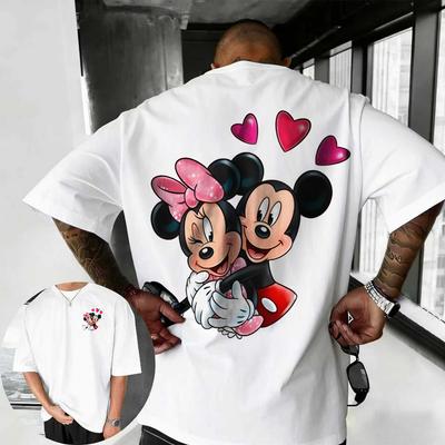 2026 Summer Disney Mickey Mouse Tshirt 100 Pure Cotton Shortsleeved Casual Loose Breathable Top Unispliable