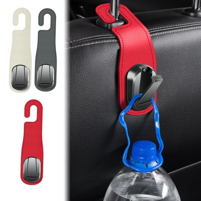 Headrest Hooks For Car PU Leather Car Seat Purse Hook Car Accessories Organizer Car Purse Holder Backseat Hanger For Purses