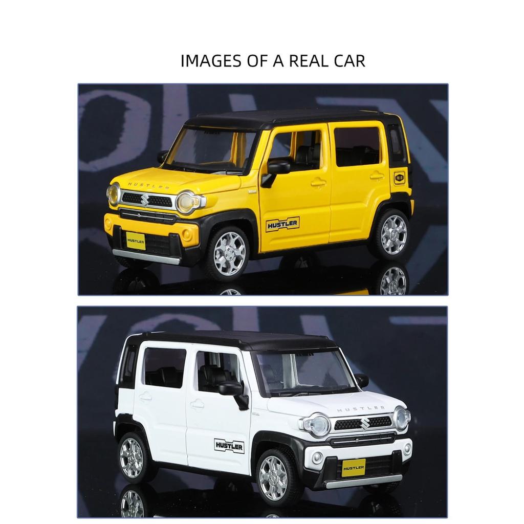 1/22 Suzuki Hustler SUV Alloy Car Model Sound and Light Pull Back Children's Toy Collectibles Birthday Gift