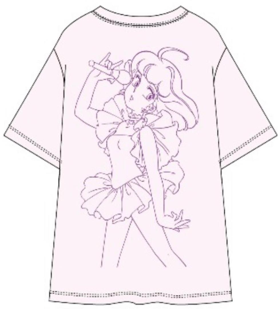 

[Б/У] Футболка с коротким рукавом с иллюстрацией Волшебной Ангелочки Крими Мами, белая с розовым, размер L