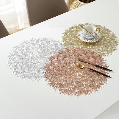 38cm Placemat for Dining Table Christmas Wedding Decorative Placemats Table Setting Place Mats Hollow PVC Insulation Pad