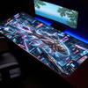 HYBXAXC Mouse Pad Peixe Mecânico Neon Cyberpunk Base de Borracha Antiderrapante Grande para Mesa para Jogadores Mousepad Estendido para Fãs de Ficção Científica