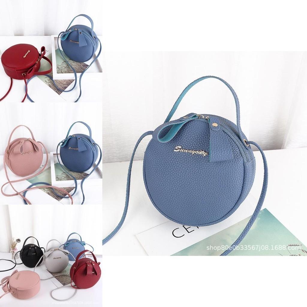 Small Round Bag Ladies Handbags 2021 Southeast Asia Foreign Trade Wholesale Fresh Female Bag Red Light Gray Blue Black Pink