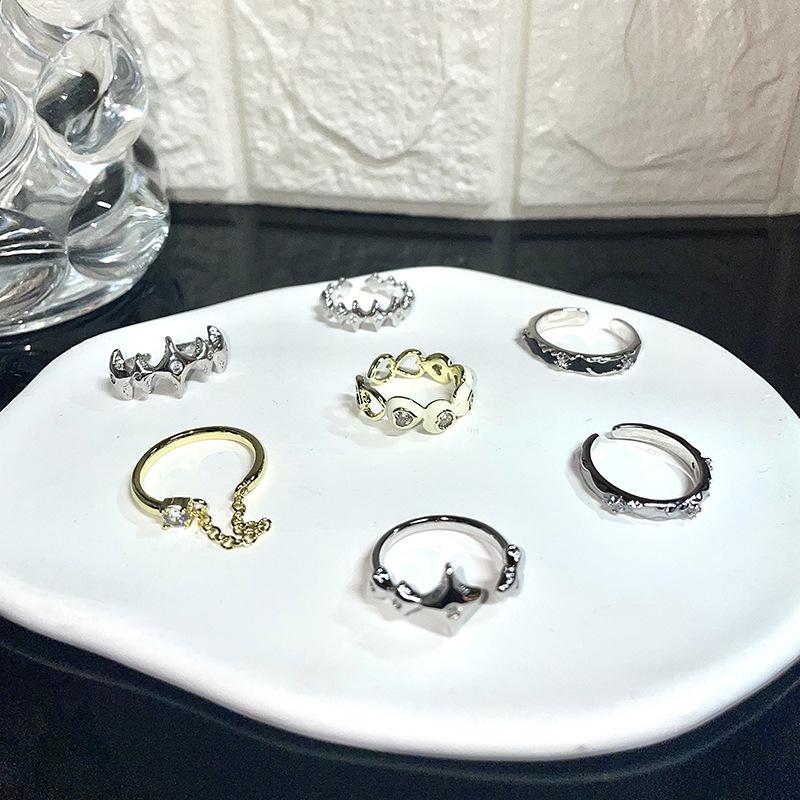 Emaille Dopamin Y2K Nische Design Sinn Hochwertig Kalter Wind Persönlichkeit Mode Öffnender Sternring Damen