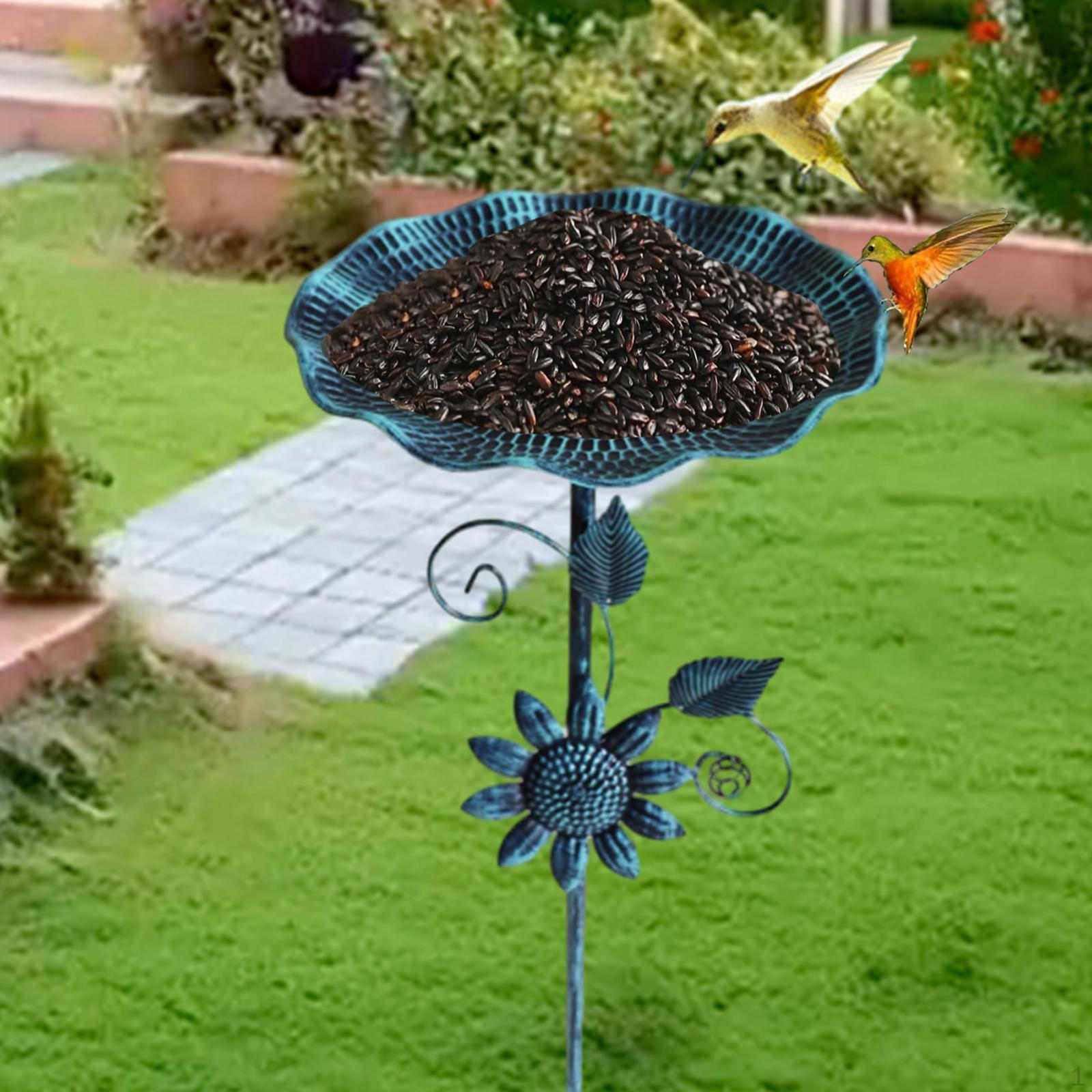 

Bird Bath Bowl Feeder Easy to Setup Iron Drinking Multifunction Birdfeeder Birdbath for Style A