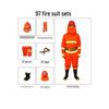 Costum de antrenament pentru pompieri stil 97: Set de 6 Piese cu Cască, Mănuși, Cizme și Uniformă de Luptă