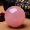 (YISHUI) Feng Shui Natural Crystal Ball, Pink, High Quality, with Stand Set, Purification, Good Fortune, Amulet, Power Stone, Round Ball Accessory (8c