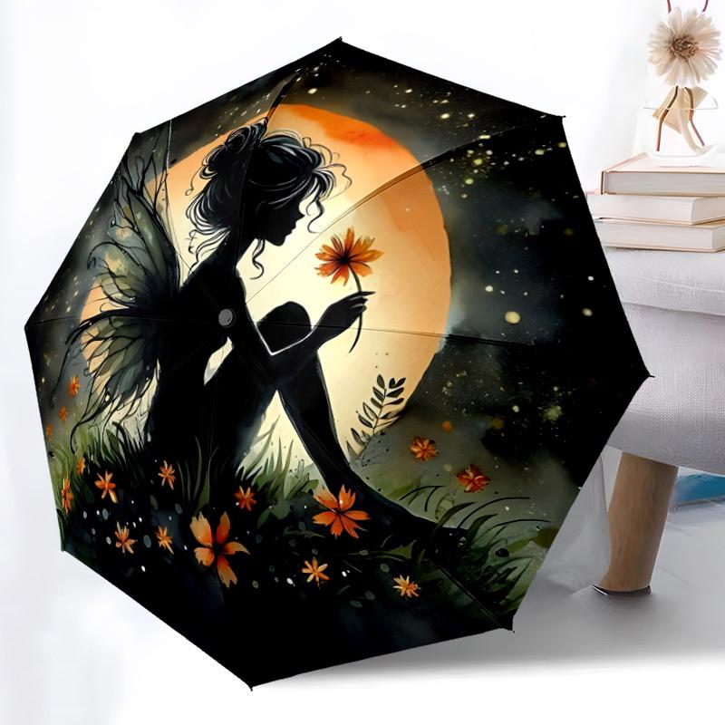 1pc Fairy Bloom Automatic Open/Close Umbrella Compact Folding Umbrella, All-Season Portable Umbrella for Women/Men F1124154