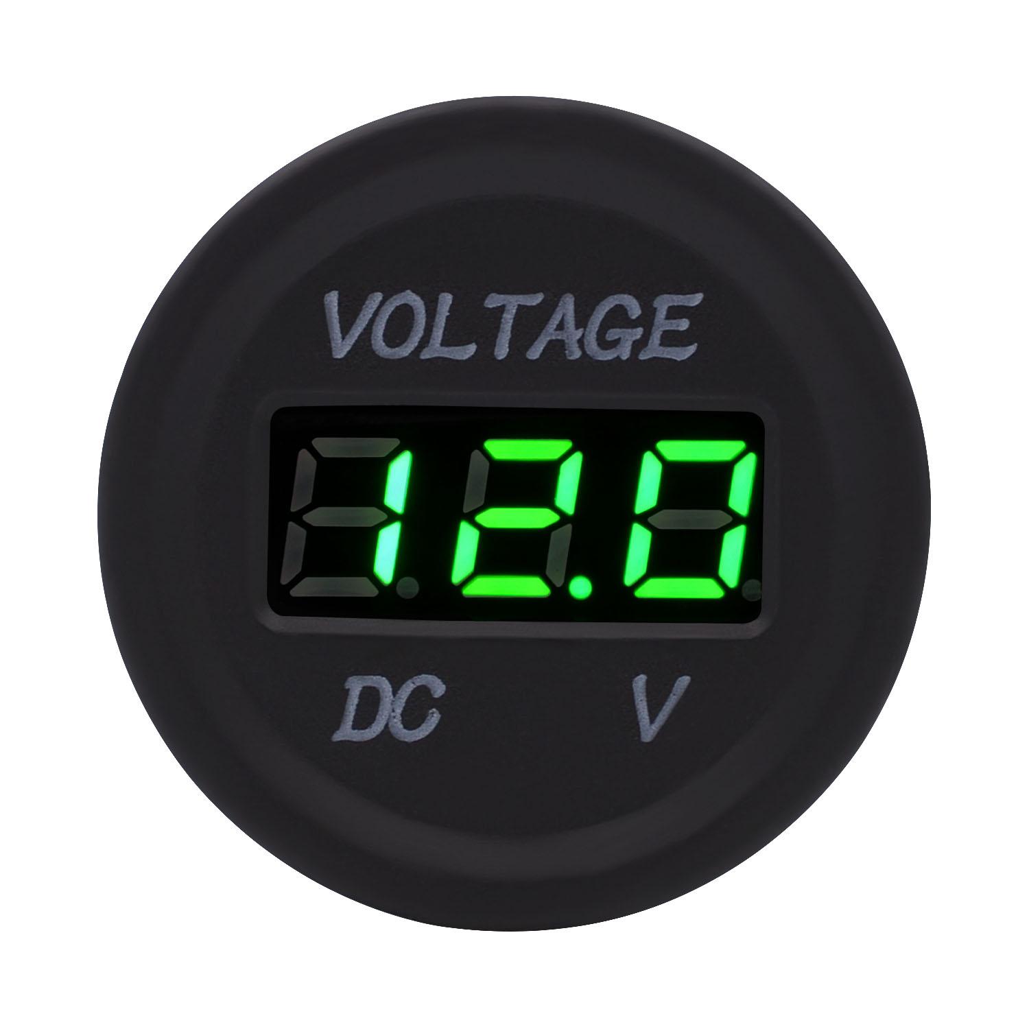 

Вольтметр, синій, червоний світлодіодний цифровий дисплей, автомобільний водонепроникний 3.6*2.9*3.4cm зелений