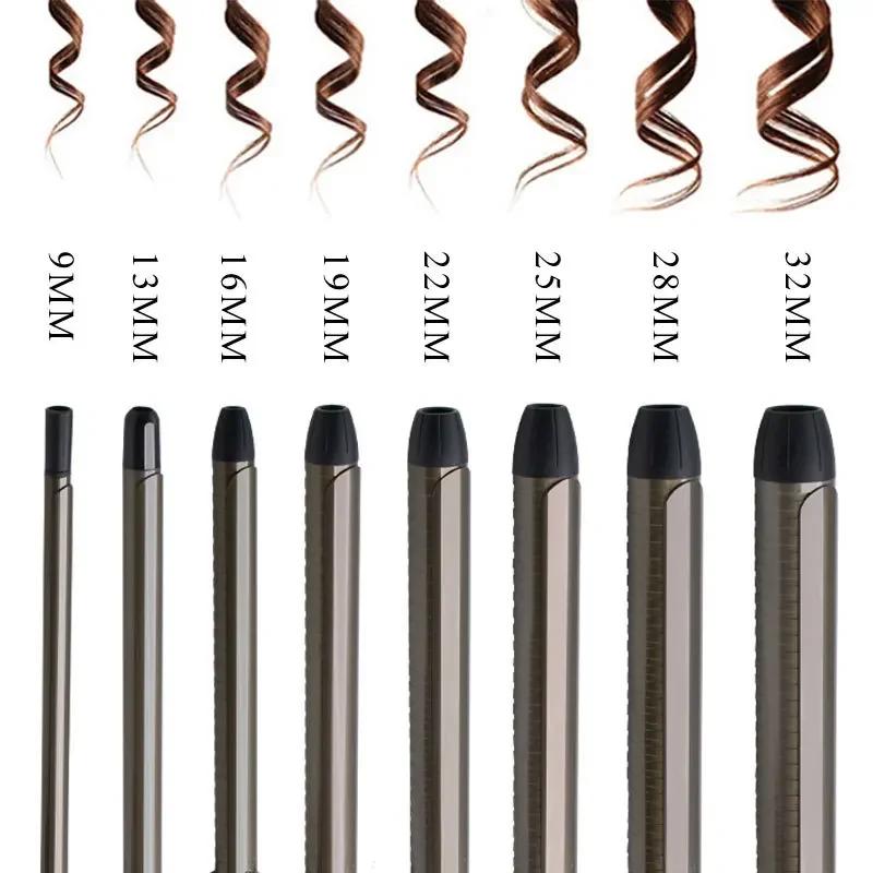 1pcs Professional Hair Curler Rotating Curling Iron Wand with Tourmaline Ceramic Anti-scalding Insulated Tip Styling Tool