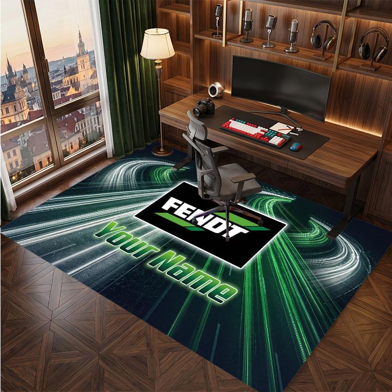 Tappeto in Cristallo Vellutato Personalizzato Fendt, Tappeto Morbido Antiscivolo con Testo Nome Personalizzato per Soggiorno Camera da Letto