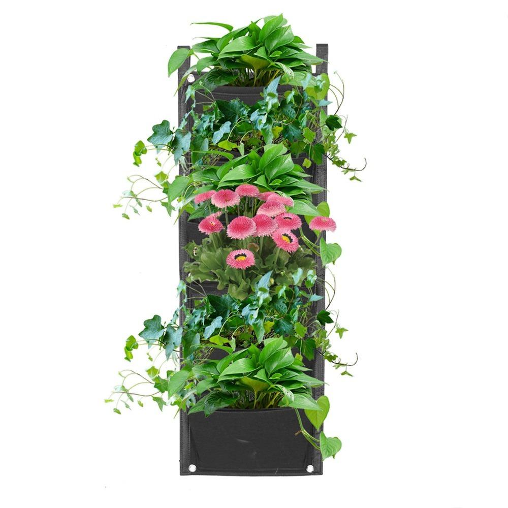 

Felt Plant Grow Bag 6 Pockets Grow Bag Durable Plant Bag Outdoor Gardening чорний